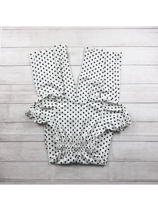 Zara Other - Zara Girls White Polka Dot Wide Leg Cutout Jumpsuit Romper 10